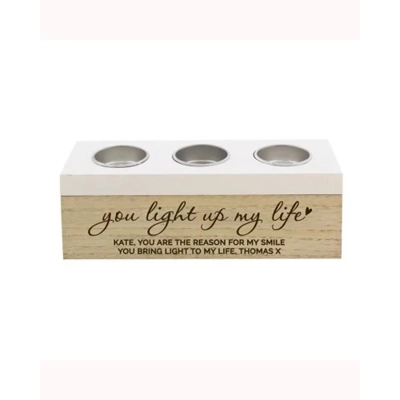 Personalised You Light Up My Life Triple Tea Light Box Personalised You Light Up My Life Triple Tea Light Box