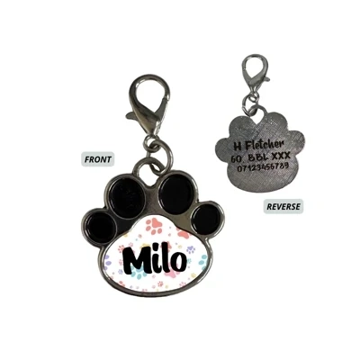 Pet Paw Shape Tag - Black Pet Paw Shape Tag - Black