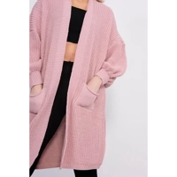 Balloon Sleeve Pockets Cardigan