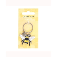 Queen Bee Enamel Keyring