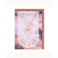 Rose Quartz Crystal Necklace Gree..