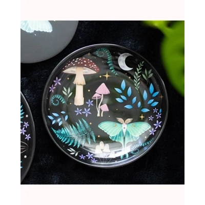 Round Dark Forest Print Trinket Dish