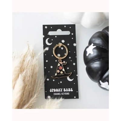 Spooky Babe Witch Hat Keyring