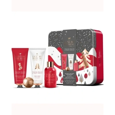 The Luxury Bathing Company Toasted Praline & Sweet Vanilla Enchanting Tin Gift Set The Luxury Bathing Company Toasted Praline & Sweet Vanilla Enchanting Tin Gift Set