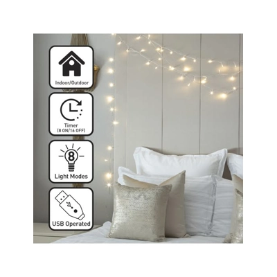 Timer String Lights - Warm White 100 Timer String Lights - Warm White 100