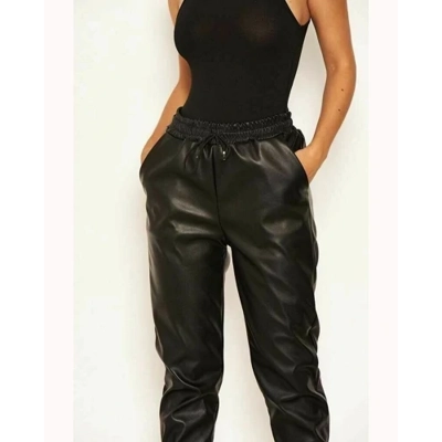 Wet Look Cuffed Bottom Joggers Wet Look Cuffed Bottom Joggers