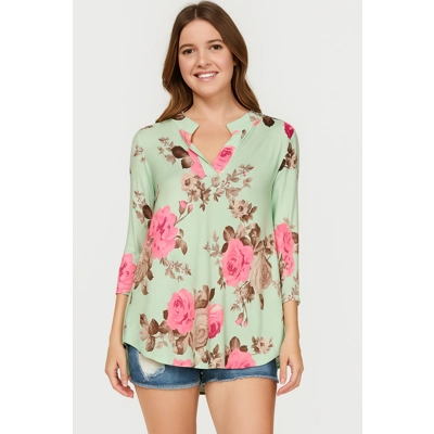 Dear Scarlet Floral 1/4 length