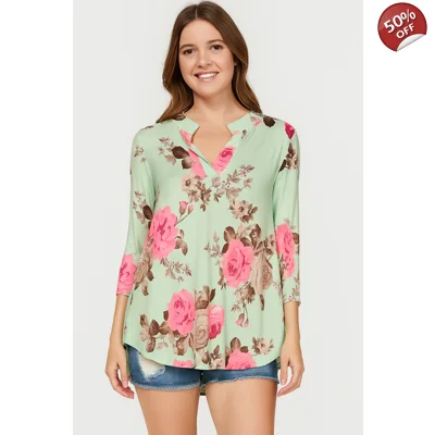 Dear Scarlet Floral 1/4 length