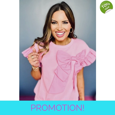 Bow Ruffle Sleeve Tee