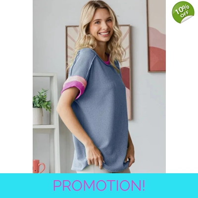 Ribbed Color Block Top