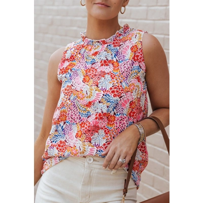 Multicolor Floral Print Relaxed Tank Top