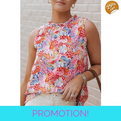 Multicolor Floral Print Relaxed Tank Top