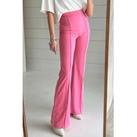 Pink High Waist Flared Pants