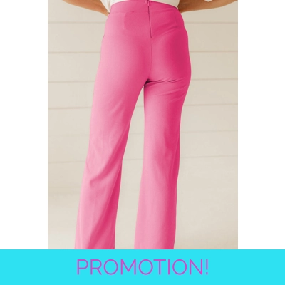 Pink High Waist Flared Pants