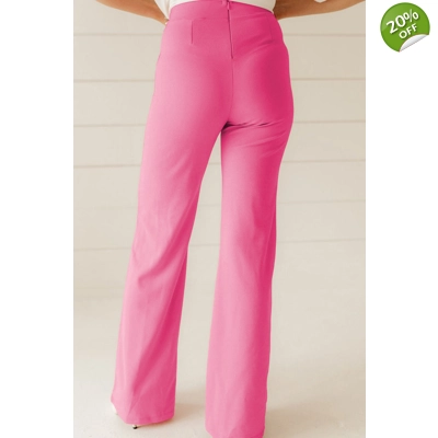 Pink High Waist Flared Pants