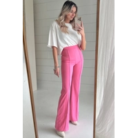 Pink High Waist Flared Pants
