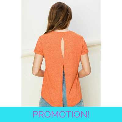 Short Sleeve Open Back Tee Short Sleeve Open Back Tee