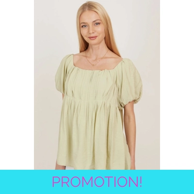 Square Neck Solid Princess Top Square Neck Solid Princess Top