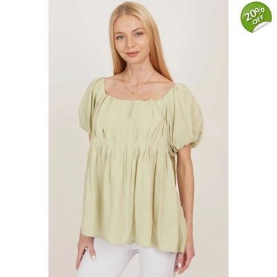 Square Neck Solid Princess Top