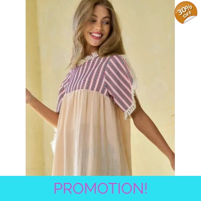 Embroidered Ruffled Round Neck Short Sleeve Top