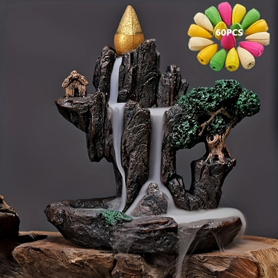 Mountain Flow Backflow Incense Fountain – Zen Waterfall Bu..