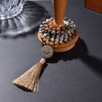 Natural Stone Meditation Mala Necklace – 108 Beads of Inner Balance & Peace