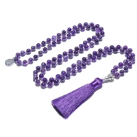 Natural Stone Meditation Mala Necklace – 108 Beads of Inner Balance & Peace