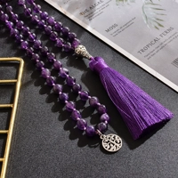 Natural Stone Meditation Mala Necklace – 108 Beads of Inner Balance & Peace