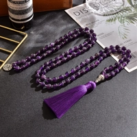 Natural Stone Meditation Mala Necklace – 108 Beads of Inner Balance & Peace