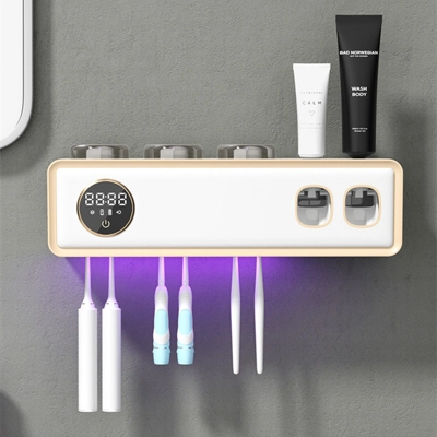 Smart Wall-Mounted Toothbrush Sterilizer & Dispenser Station