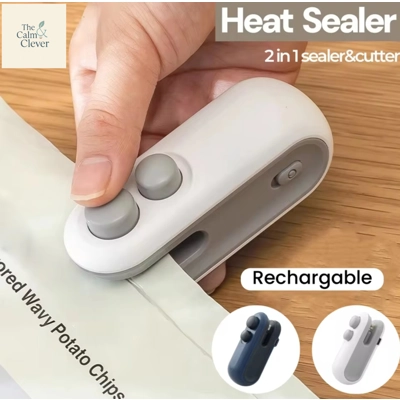 USB Rechargeable Mini Bag Sealer – Keep Your Food Fresh An..