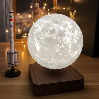 Levitating 3D Moon Lamp with Magnetic Base – Tranquility Redefined