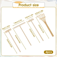Mini Zen Garden Rake Tool Set – 4-Piece Wooden Kit