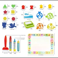 100x80CM Magic Water Drawing Mat – Reusable Doodle Mat with Magic Pens, Stencils & Shapes – Montesso