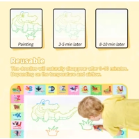 100x80CM Magic Water Drawing Mat – Reusable Doodle Mat with Magic Pens, Stencils & Shapes – Montesso