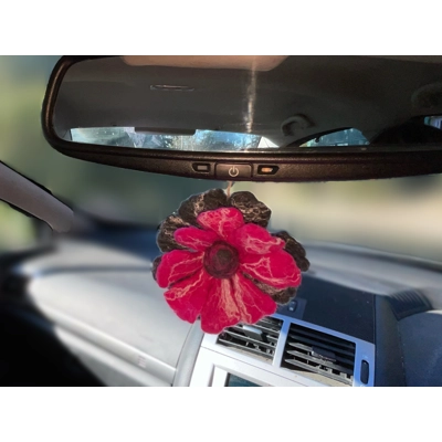 Felted Flower Car Air Freshener Felted Flower Car Air Freshener