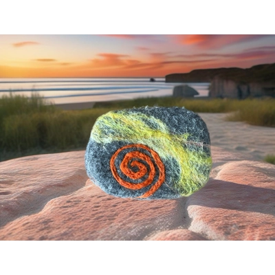 Felted art soap soft Oakmoss