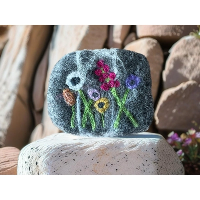 Felted Art Soap soft floral