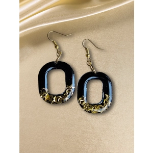 Elegant Black Earrings with Gold Accents