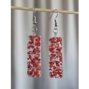 Elegant 7cm Rectangular Resin Earrings with Dried Flowers - Handmade Jewellery
