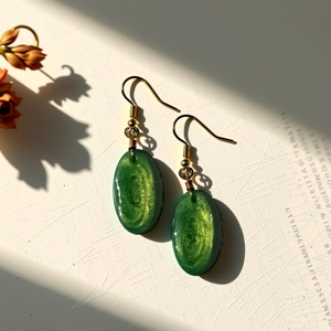 Handmade Oval Resin Earrings – Timeless Elegance in a variety of colours