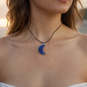 Solid Colour Shimmer Resin Pendant – Handmade Necklace in ..