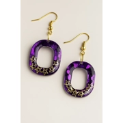 Stunning Purple Earrings with Gold Star Accents