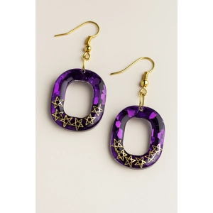 Stunning Purple Earrings with Gold Star Accents