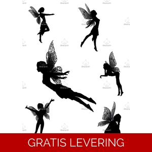 Set 6 digitale fairy-silhouettes