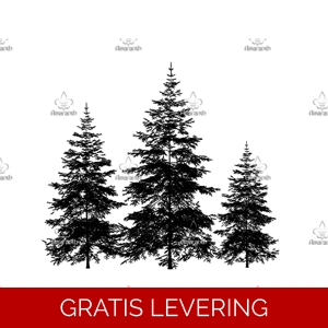 Silhouet van dennenbomen