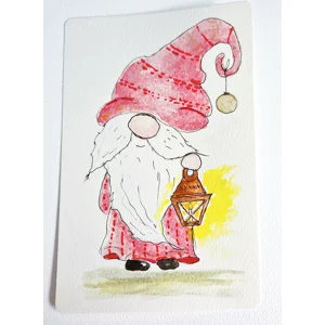 Kerstgnome met lantaarn