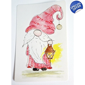 Kerstgnome met lantaarn