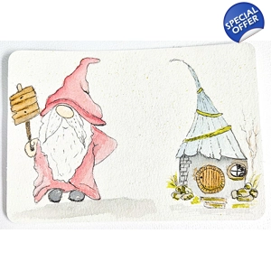 Kabouter met houten wegwijzer