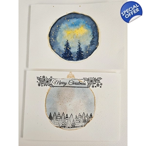 Winterhemel & Kerstwoud – Set van 2 dubbele kerstkaarten